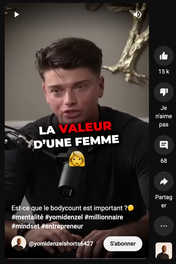 un influenceur masculiniste
